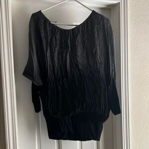 Source Unknown Black Crinkle Blouse